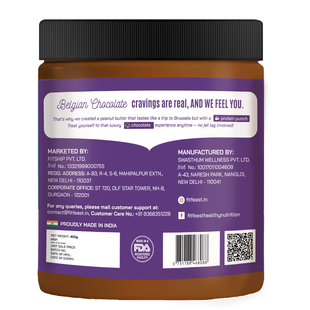 Belgian Chocolate Peanut Butter 380g | As Seen on Shark Tank