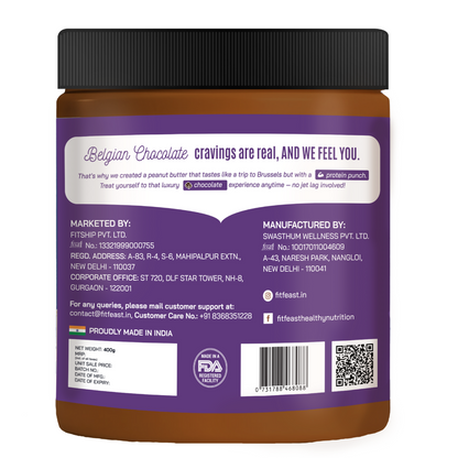 Belgian Chocolate Peanut Butter 380g | As Seen on Shark Tank